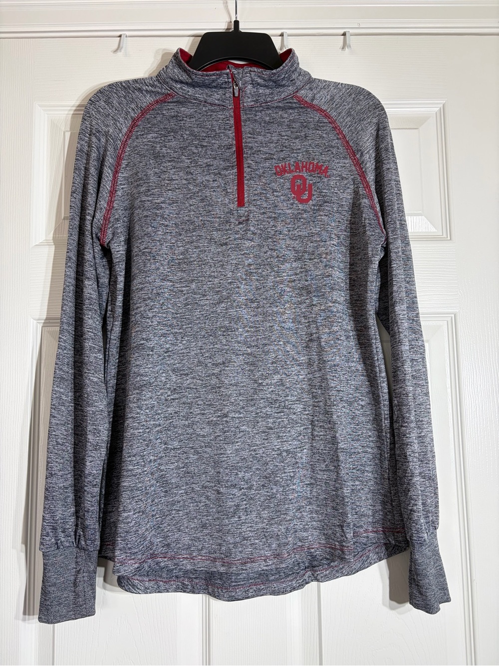 Oklahoma Sooners OU Quarter Zip Long Sleeve Top Large
